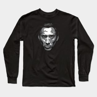 Nicolas Cage greyscale Long Sleeve T-Shirt